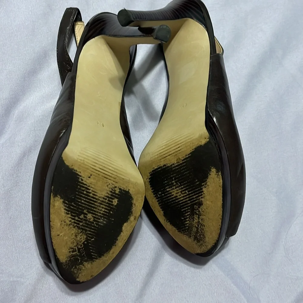 Brown Guess Peep Toe Platforms